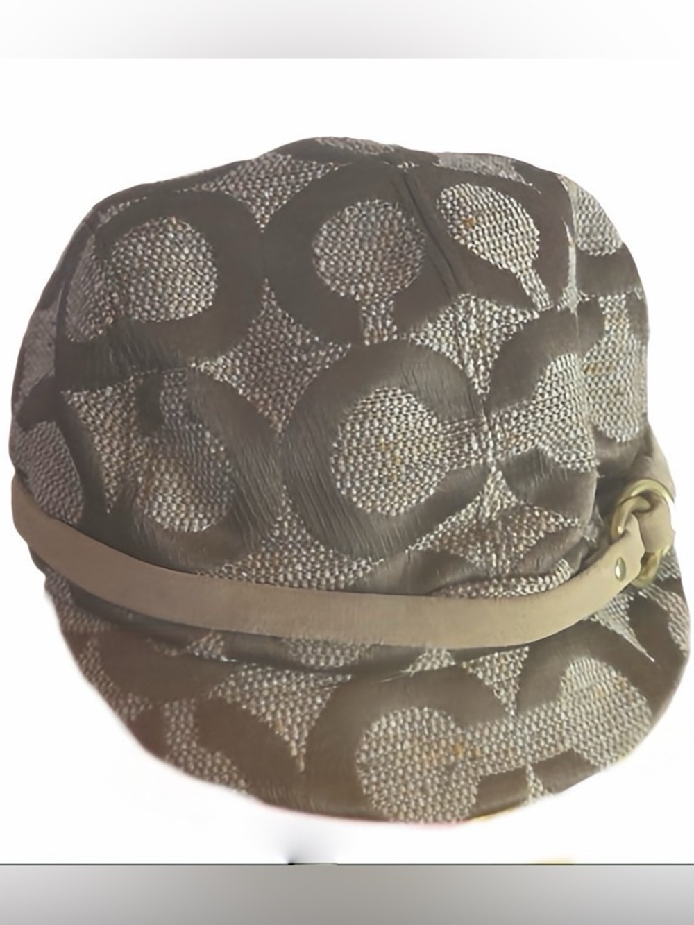 Coach Wool-Blend Cabbie Hat With Suede Trim Optic C design Excellent Condition - Picture 6 of 11